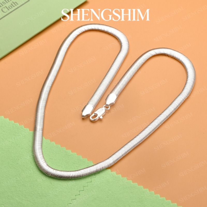 Lobster Clasp Silver - Collar de cadena plana con diseño